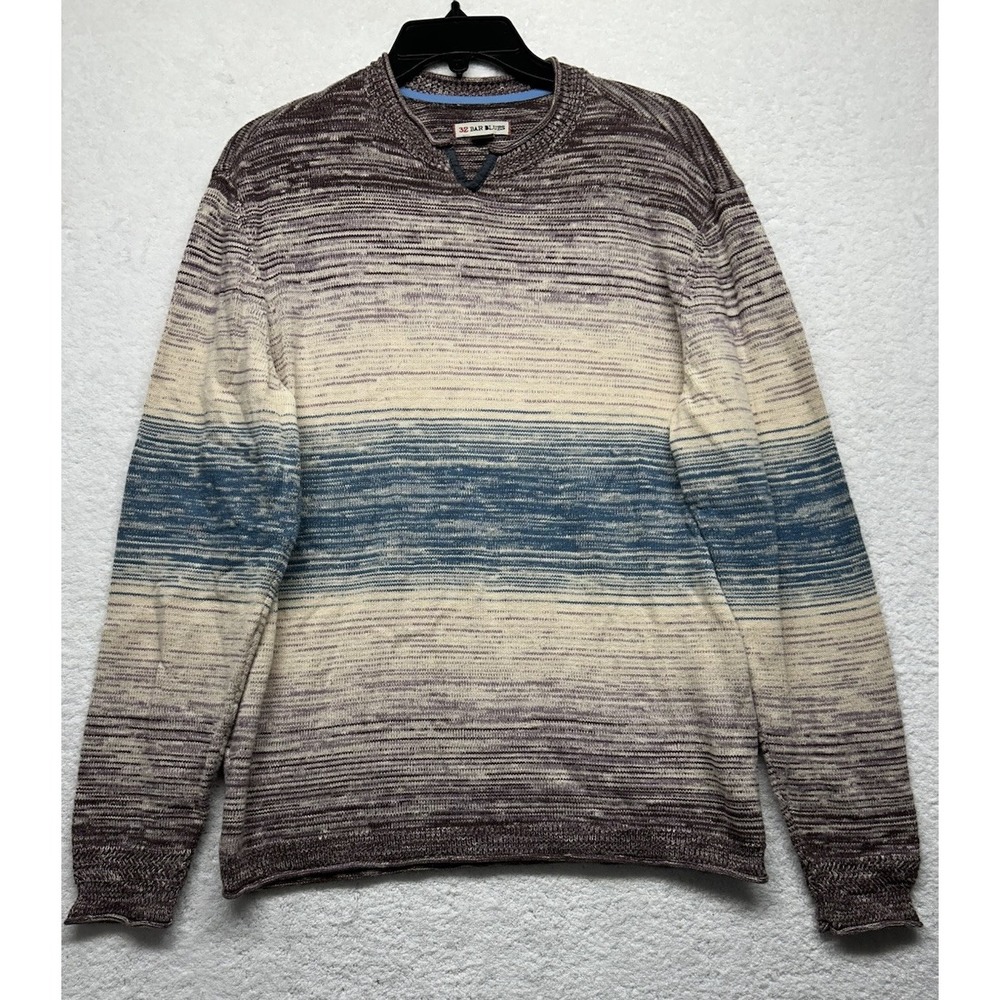 32 Bar Blue Mens Size S Misty Morning Space Dyed Pullover Sweater (K8)